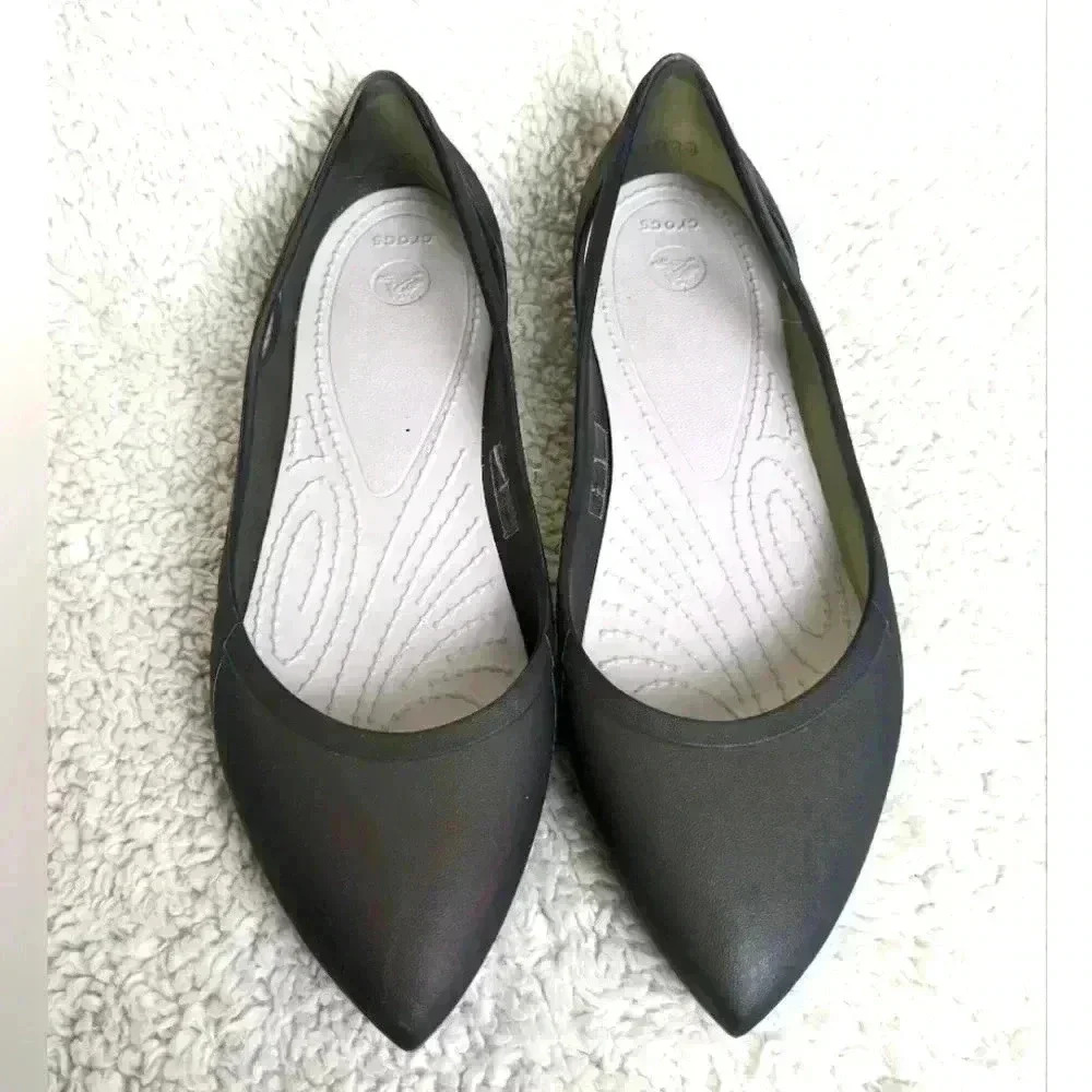 CROCS Women's Black Pointed Toe Flats